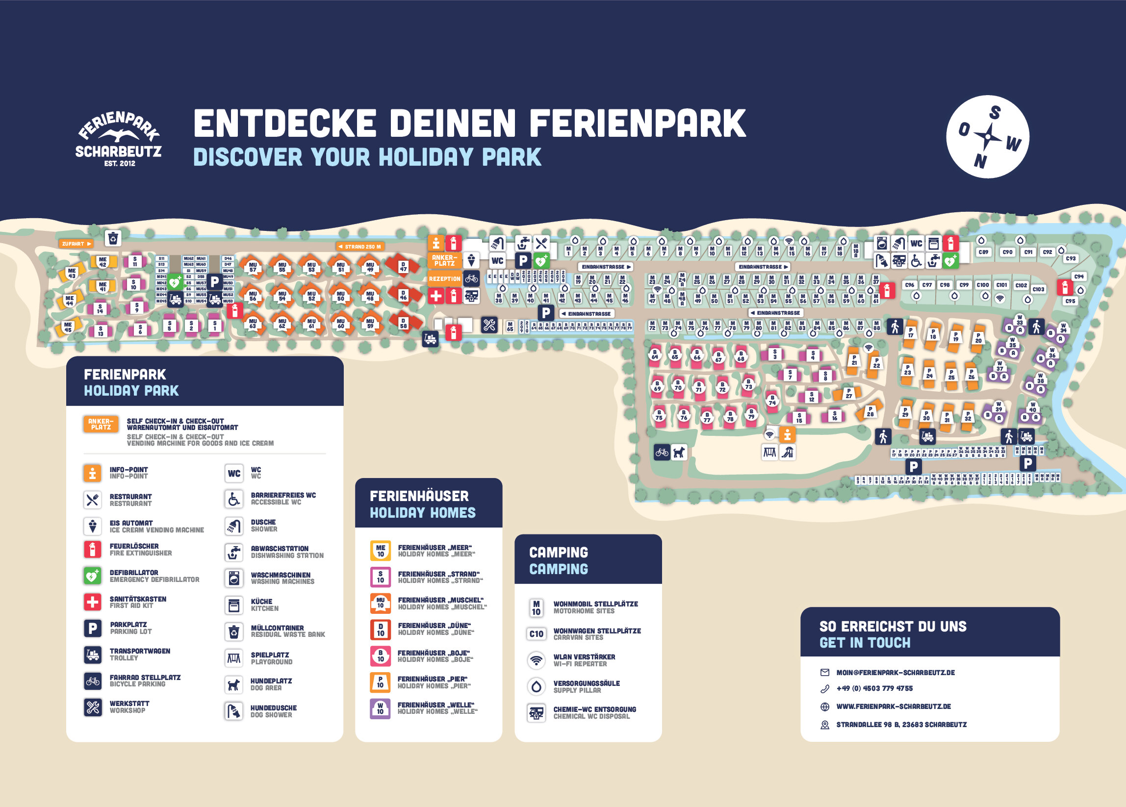 Platzplan des Ferienparks Scharbeutz 2026